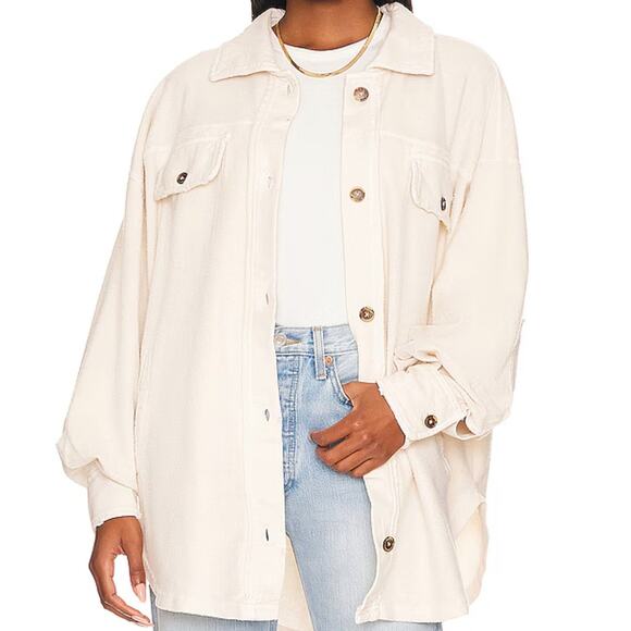 Free People NEW Ruby Jacket Champagne Dreams Womens Shacket Jacket Medium NWT - Picture 13 of 13